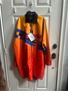 DSQUARED2 Men's Canada Logo Yellow-to-Orange Racing Windbreaker Sz XL